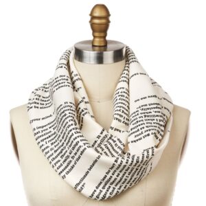Book themed scarf gift for writers 
