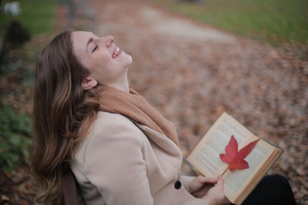 Woman reading book